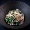 puy lentils and spinach with rice