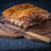 Authentic whole roast crispy Norwegian ribbe pork belly