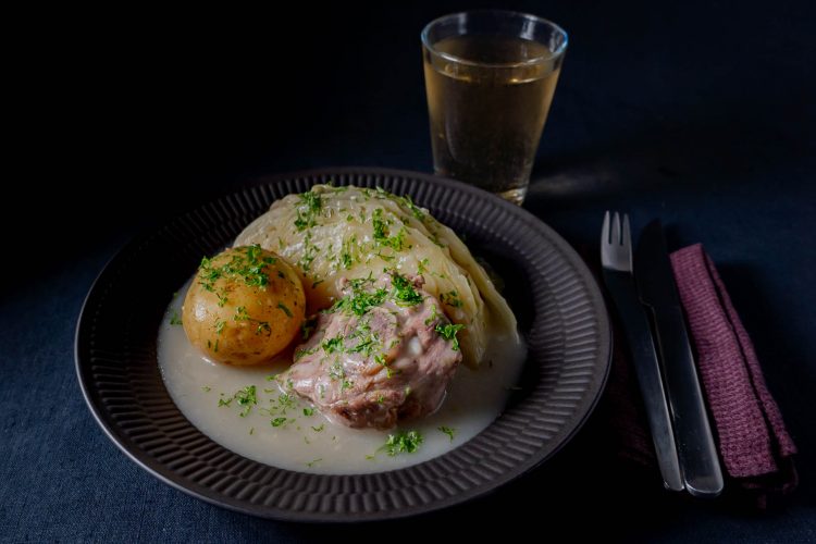 Norwegian national dish Fårikål mutton & cabbage stew