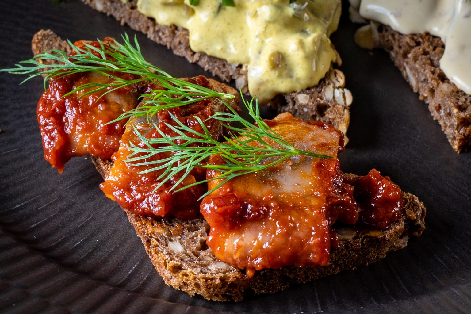 Norwegian pickled herring in tomato & port wine sauce SY Selkie