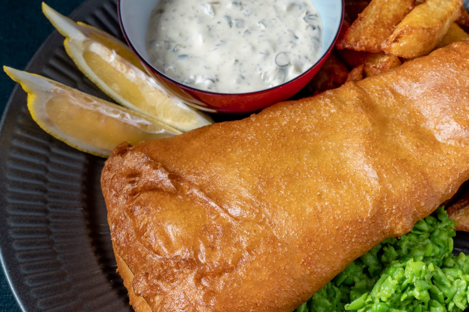 Gourmet beer batter fish & triple cooked chips SY Selkie