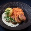 Traditional Norwegian cod roe, mustard sauce & pickled carrots